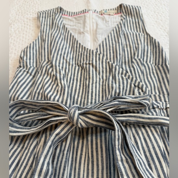 Boden Striped Jumpsuit Women’s Size 4 Tie Waist Sleeveless - Picture 3 of 6